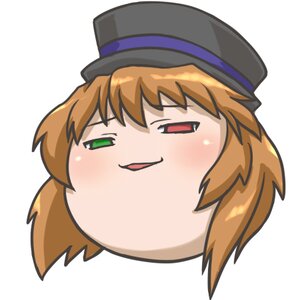 Rating: Safe Score: 0 Tags: 1girl black_headwear blush chibi eyebrows_visible_through_hair hat image nose_blush open_mouth orange_hair portrait simple_background solo souseiseki striped white_background User: admin