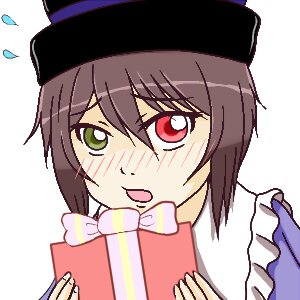 Rating: Safe Score: 0 Tags: 1girl black_headwear blush brown_hair gift gift_box green_eyes hat holding holding_gift image open_mouth portrait red_eyes short_hair smile solo souseiseki striped User: admin