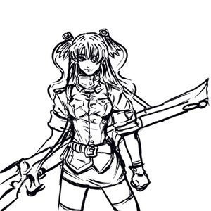 Rating: Safe Score: 0 Tags: 1girl barasuishou greyscale hair_ornament image large_breasts long_hair looking_at_viewer military monochrome pencil_skirt sketch skirt solo thighhighs uniform weapon zettai_ryouiki User: admin