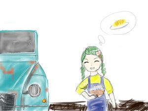 Rating: Safe Score: 0 Tags: 1girl braid closed_eyes flower green_hair grin hair_ornament image kanaria overalls smile solo striped twin_braids User: admin