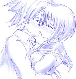 Rating: Safe Score: 0 Tags: 1boy 1girl blue_theme blush glasses human image kashiwaba_tomoe kiss monochrome pair sakurada_jun sketch upper_body User: admin