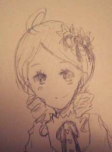 Rating: Safe Score: 0 Tags: 1girl drill_hair face flower graphite_(medium) hair_ornament hairpin image kanaria magical_girl monochrome photo ribbon smile solo soul_gem tomoe_mami traditional_media twin_drills twintails upper_body yellow_theme User: admin