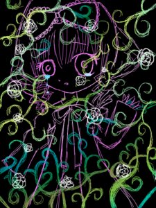 Rating: Safe Score: 0 Tags: 1girl black_background bug flower hinaichigo image insect looking_at_viewer simple_background solo upper_body vines User: admin