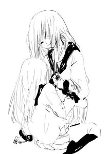 Rating: Safe Score: 0 Tags: 2girls closed_eyes greyscale image long_hair long_sleeves monochrome multiple_girls school_uniform serafuku solo striped suigintou vertical_stripes User: admin