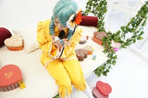 Rating: Safe Score: 0 Tags: 1girl blue_hair box closed_eyes food gift heart heart-shaped_box kanaria plant sleeping solo User: admin