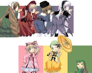 Rating: Safe Score: 0 Tags: 6+girls artist_request blonde_hair blue_eyes bow brown_hair dress everyone frills green_hair hairband head_scarf hina_ichigo image jinki jissouseki kanaria long_hair long_sleeves looking_at_viewer multiple multiple_girls one_eye_closed parody pink_bow pointing red_eyes rozen_maiden shinku short_hair siblings sisters souseiseki suigintou suiseiseki tagme tongue tongue_out twins twintails umbrella very_long_hair wings User: admin