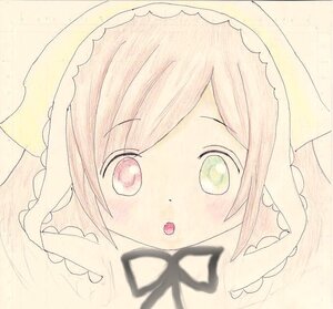 Rating: Safe Score: 0 Tags: 1girl bangs blush bonnet eyebrows_visible_through_hair food hair_between_eyes image looking_at_viewer maid_headdress photo pink_hair simple_background solo suiseiseki traditional_media virtual_youtuber User: admin