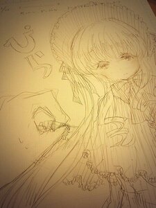 Rating: Safe Score: 0 Tags: 1girl bow hakurei_reimu hat image long_hair looking_at_viewer monochrome shinku sketch solo traditional_media User: admin