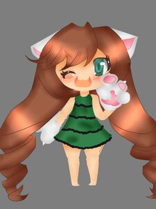 Rating: Safe Score: 0 Tags: 1girl blush brown_hair cat_ears chibi dress fang full_body green_eyes image long_hair one_eye_closed paws smile solo standing suiseiseki transparent_background very_long_hair User: admin