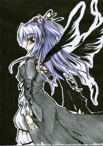 Rating: Safe Score: 0 Tags: 1girl black_dress clannad commentary_request dress hair_ornament ichinose_kotomi image juliet_sleeves long_hair long_sleeves looking_at_viewer looking_back mikarin noto_mamiko puffy_sleeves rozen_maiden solo standing suigintou traditional_media two_side_up voice_actor_connection User: admin