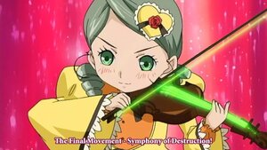 Rating: Safe Score: 0 Tags: 1girl blush drill_hair frills green_eyes green_hair guitar hat image instrument kanaria long_sleeves solo violin User: admin