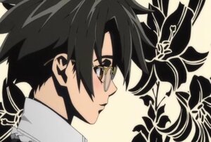 Rating: Safe Score: 0 Tags: 1boy bangs black_hair close-up face glasses human profile sakurada_jun screenshot simple_background smile solo User: admin