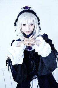 Rating: Safe Score: 0 Tags: 1girl flower frilled_sleeves frills hairband long_sleeves looking_at_viewer pale_skin red_eyes ribbon rose silver_hair solo suigintou User: admin