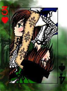 Rating: Safe Score: 0 Tags: 2girls back-to-back blush brown_hair dress green_eyes hat image lace multiple_girls pair profile red_eyes siblings sisters souseiseki suiseiseki twins User: admin