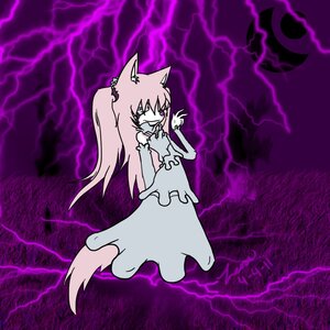 Rating: Safe Score: 0 Tags: 1girl animal_ears bare_shoulders dress elbow_gloves gloves grin image kirakishou long_hair purple_background purple_theme smile smoke solo tail User: admin