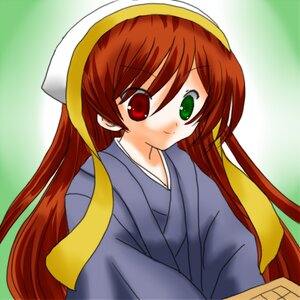 Rating: Safe Score: 0 Tags: 1girl auto_tagged blush gradient gradient_background green_background green_eyes heterochromia image japanese_clothes kimono long_hair long_sleeves looking_at_viewer red_eyes smile solo suiseiseki upper_body very_long_hair User: admin