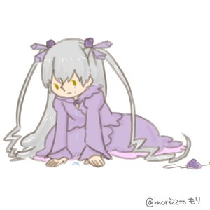 Rating: Safe Score: 0 Tags: 1girl barasuishou blush dress full_body hair_ribbon image long_hair long_sleeves purple_dress ribbon simple_background solo striped twitter_username vertical_stripes very_long_hair white_background yellow_eyes User: admin