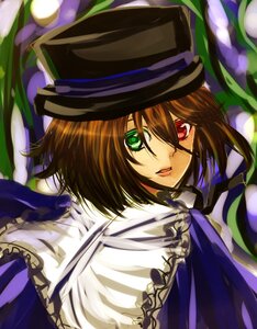 Rating: Safe Score: 0 Tags: 1girl black_headwear brown_hair capelet green_eyes hat heterochromia image long_sleeves looking_at_viewer red_eyes ribbon short_hair solo souseiseki suiseiseki top_hat User: admin