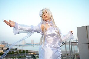 Rating: Safe Score: 0 Tags: 1girl 3d blurry building city day depth_of_field detached_sleeves dress frills hair_ornament kirakishou long_hair long_sleeves outdoors outstretched_arm outstretched_arms photo realistic sky solo standing white_dress white_hair User: admin