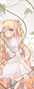 Rating: Safe Score: 0 Tags: 1girl blonde_hair blurry boots cross-laced_footwear depth_of_field dress eyepatch flower frills green_eyes hair_flower hair_ornament image kirakishou long_hair long_sleeves plant solo thorns two_side_up very_long_hair vines white_flower User: admin