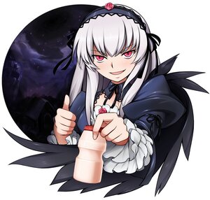 Rating: Safe Score: 3 Tags: 1girl auto_tagged black_wings commentary_request dress flower frills gothic_lolita hairband highres image lolita_fashion long_hair long_sleeves looking_at_viewer mtyy open_mouth photoshop_(medium) pink_eyes red_eyes red_flower red_rose rose rozen_maiden silver_hair smile solo suigintou upper_body wings yakult User: admin