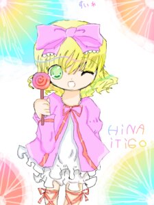Rating: Safe Score: 0 Tags: 1girl blonde_hair bow candy dress food green_eyes hina_ichigo hinaichigo image lollipop one_eye_closed open_mouth pink_bow ribbon short_hair solo striped swirl_lollipop User: admin