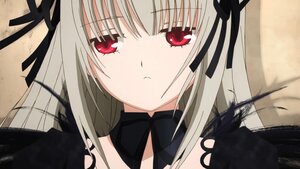 Rating: Safe Score: 3 Tags: 1girl bangs black_dress black_ribbon blush closed_mouth detached_collar dress eyebrows_visible_through_hair hair_ribbon image long_hair looking_at_viewer portrait pout red_eyes ribbon silver_hair solo suigintou User: admin