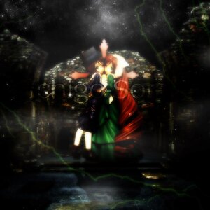 Rating: Safe Score: 0 Tags: 1girl auto_tagged brown_hair dark doll dress green_eyes hat hug multiple_dolls multiple_girls night night_sky pink_hair shooting_star short_hair sky space star_(sky) starry_sky tagme User: admin