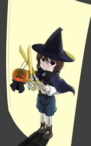 Rating: Safe Score: 0 Tags: 1girl brown_hair green_eyes halloween hat heterochromia image jack-o'-lantern pumpkin red_eyes shorts solo souseiseki top_hat User: admin