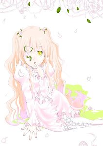 Rating: Safe Score: 0 Tags: 1girl boots dress flower image kirakishou long_hair long_sleeves pink_hair puffy_sleeves rose sitting solo striped vertical_stripes very_long_hair yellow_eyes User: admin