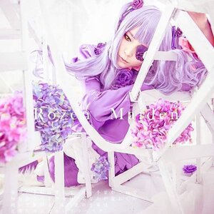 Rating: Safe Score: 0 Tags: 1girl barasuishou dress eyepatch flower long_hair purple_dress purple_flower purple_rose purple_theme rose silver_hair solo yellow_eyes User: admin