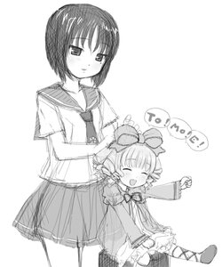 Rating: Safe Score: 0 Tags: 2girls :d ^_^ ^o^ blush bow chaudlapin closed_eyes dress drill_hair graphite_(medium) greyscale hina_ichigo hinaichigo image kashiwaba_tomoe mixed_media mole mole_under_eye monochrome multiple_girls open_mouth rozen_maiden school_uniform serafuku short_hair sketch smile solo striped traditional_media twin_drills User: admin
