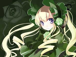 Rating: Safe Score: 0 Tags: 1girl bangs blonde_hair blue_eyes bonnet bow capelet dress drill_hair flower green_bow green_dress hat highres image long_hair long_sleeves looking_at_viewer pink_flower pink_rose red_capelet ribbon rose rozen_maiden shinku solo twintails upper_body ushiki_yoshitaka very_long_hair white_rose User: admin
