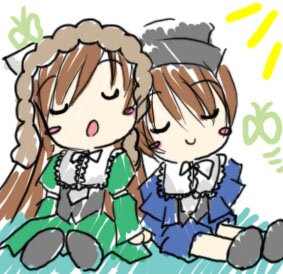 Rating: Safe Score: 0 Tags: 2girls =_= brown_hair chibi closed_eyes hat image long_sleeves multiple_girls one_eye_closed open_mouth pair sitting souseiseki suiseiseki uniform User: admin