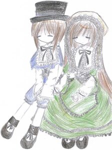 Rating: Safe Score: 0 Tags: 2girls brown_hair closed_eyes dress frills full_body green_dress hat image long_hair long_sleeves multiple_girls pair pantyhose ribbon short_hair siblings simple_background sisters souseiseki standing suiseiseki top_hat twins very_long_hair white_background User: admin