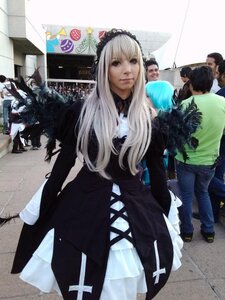Rating: Safe Score: 0 Tags: 1girl dress frills gothic_lolita lolita_fashion long_hair multiple_boys pants realistic solo standing suigintou User: admin