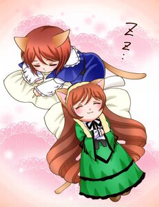 Rating: Safe Score: 0 Tags: 2girls animal_ears brown_hair cat_ears cat_tail chibi closed_eyes dress image long_hair multiple_girls pair short_hair siblings souseiseki suiseiseki tail User: admin