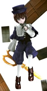 Rating: Safe Score: 0 Tags: 1girl bow brown_hair capelet full_body green_eyes hat image long_sleeves looking_at_viewer short_hair solo souseiseki standing top_hat User: admin