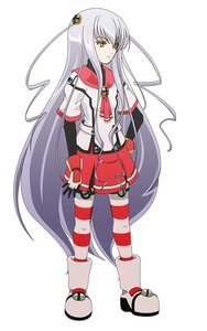 Rating: Safe Score: 0 Tags: 1girl barasuishou belt boots full_body gloves hair_ornament image long_hair miniskirt pantyhose silver_hair skirt solo standing striped striped_legwear very_long_hair yellow_eyes User: admin