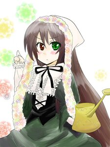 Rating: Safe Score: 0 Tags: 1girl auto_tagged bangs black_ribbon blush brown_hair dress flower frills green_dress green_eyes heterochromia image long_hair long_sleeves looking_at_viewer neck_ribbon red_eyes ribbon solo suiseiseki very_long_hair User: admin