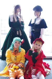 Rating: Safe Score: 0 Tags: 4girls blonde_hair bow dress frills hat long_hair multiple_cosplay multiple_girls sitting tagme User: admin