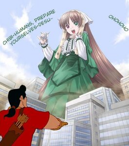 Rating: Safe Score: 0 Tags: 1girl blue_sky brown_hair building city cloud day dress green_dress green_eyes heterochromia image long_hair long_sleeves outdoors red_eyes sky solo suiseiseki very_long_hair User: admin