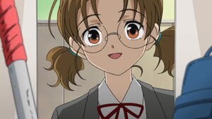 Rating: Safe Score: 0 Tags: 1girl :d bangs blurry blurry_foreground brown_eyes brown_hair depth_of_field eyebrows_visible_through_hair glasses human looking_at_viewer neck_ribbon open_mouth ribbon sakurada_nori school_uniform shirt short_hair short_twintails smile solo twintails User: admin