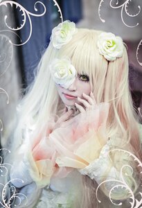 Rating: Safe Score: 0 Tags: 1girl bandages blonde_hair dress eyepatch flower green_eyes hair_flower hair_ornament kirakishou lips long_hair looking_at_viewer one_eye_covered rose solo thorns upper_body white_flower white_rose User: admin