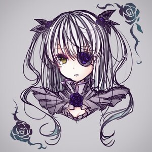 Rating: Safe Score: 0 Tags: 1girl barasuishou black_rose blue_flower blue_rose eyepatch flower grey_background hair_ornament image long_hair looking_at_viewer purple_flower purple_rose red_flower red_rose rose silver_hair solo two_side_up User: admin