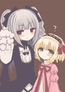 Rating: Safe Score: 0 Tags: 2girls ? blonde_hair blush bow dress drill_hair green_eyes hairband hina_ichigo hinaichigo image lolita_fashion long_sleeves multiple_girls pair red_eyes silver_hair simple_background suigintou twin_drills twintails User: admin
