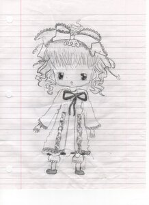 Rating: Safe Score: 0 Tags: 1girl blush dress full_body greyscale hinaichigo image long_sleeves looking_at_viewer monochrome ribbon solo standing traditional_media User: admin