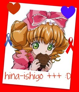 Rating: Safe Score: 0 Tags: 1girl black_border border bow dress drill_hair eating food green_eyes hair_bow heart hina_ichigo hinaichigo image looking_at_viewer pink_bow red_border solo upper_body User: admin