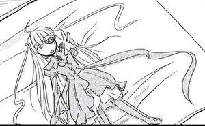 Rating: Safe Score: 0 Tags: 1girl :o ahoge barasuishou dress greyscale hair_ornament image long_hair long_sleeves looking_at_viewer monochrome open_mouth outstretched_arm solo standing very_long_hair User: admin
