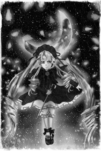 Rating: Safe Score: 0 Tags: 1girl dress greyscale hat holding image lolita_fashion long_hair long_sleeves monochrome shinku sky snow snowing solo standing star_(sky) starry_sky umbrella very_long_hair User: admin